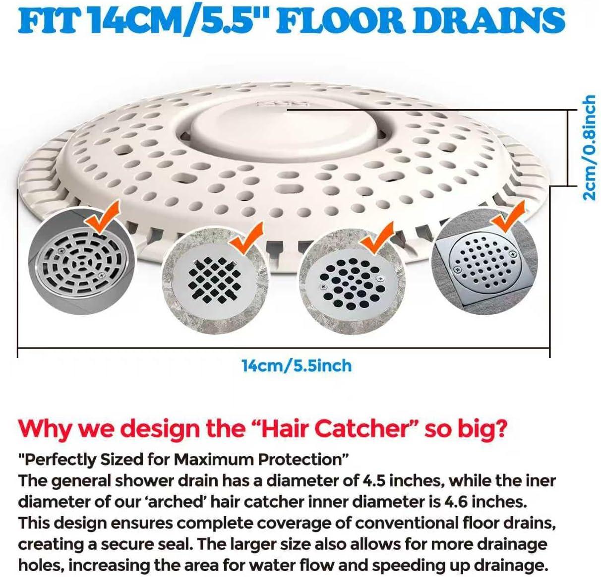 image:imagezaa Shower Drain Hair Catcher 2 Pack Premium Silicone Drain Protector amp Shower Drain Cover Shower Installation Kits for Flat Drains of Shower Room Bathroom GrayLight Gray