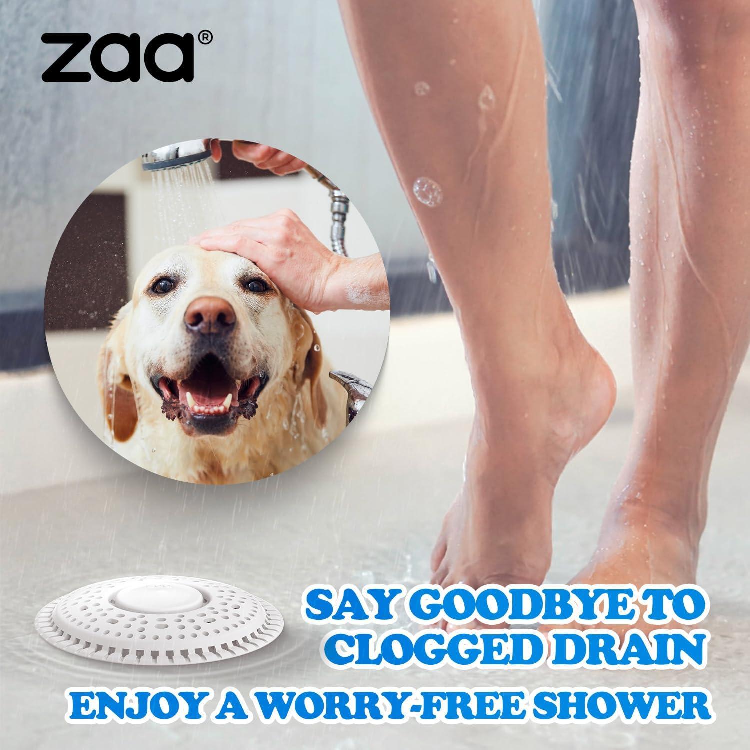image:imagezaa Shower Drain Hair Catcher 2 Pack Premium Silicone Drain Protector amp Shower Drain Cover Shower Installation Kits for Flat Drains of Shower Room Bathroom GrayLight Gray