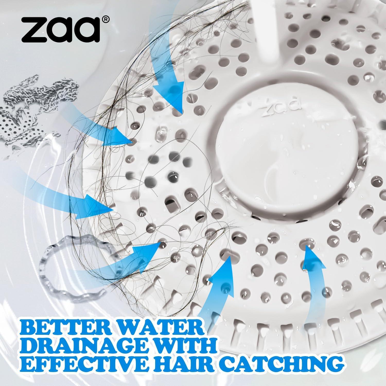 image:imagezaa Shower Drain Hair Catcher 2 Pack Premium Silicone Drain Protector amp Shower Drain Cover Shower Installation Kits for Flat Drains of Shower Room Bathroom GrayLight Gray