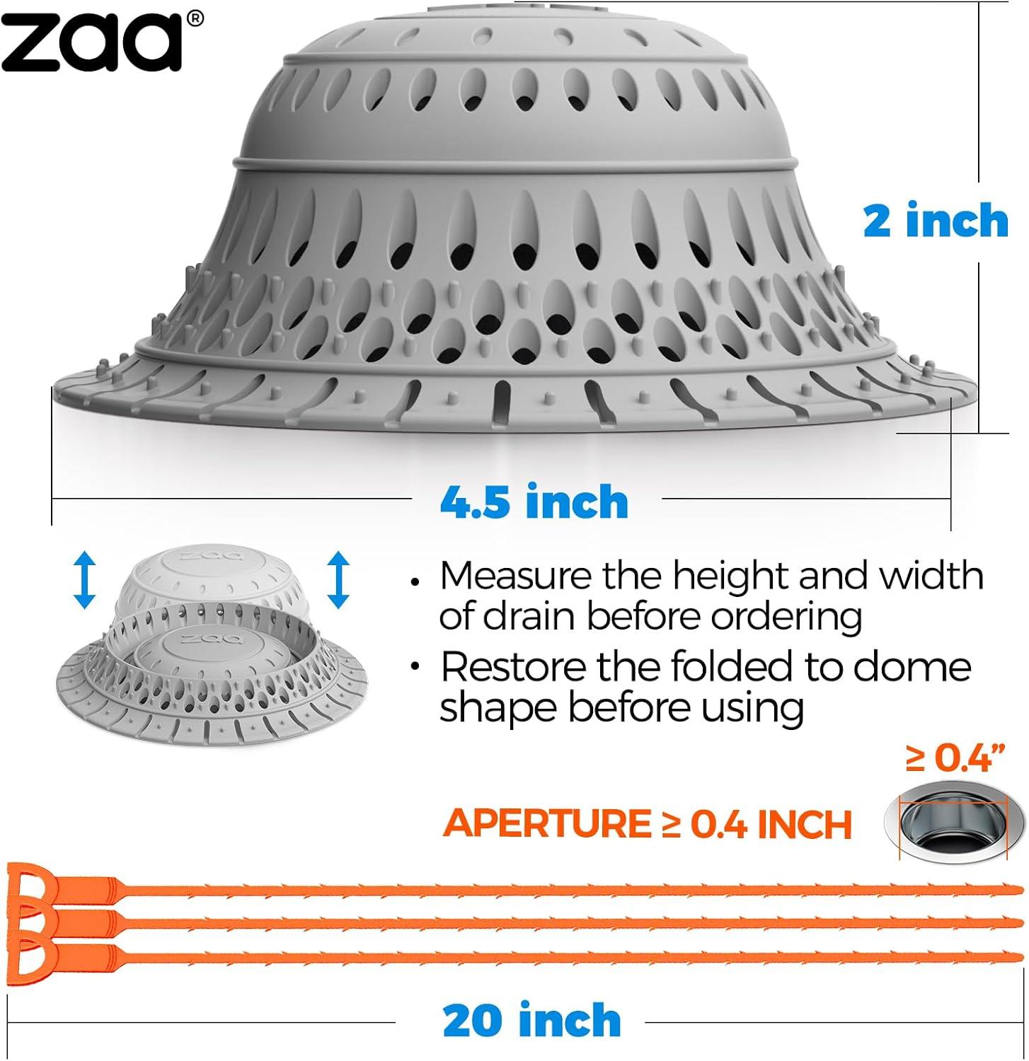image:imagezaa Shower Drain Hair Catcher 2 Pack Silicone Collapsible Bathtub Drain Cover Dog Hair Catcher amp Protector for PopUp amp Regular Drains of Shower Bathtub Tub Bathroom Diameter 45Gray Red