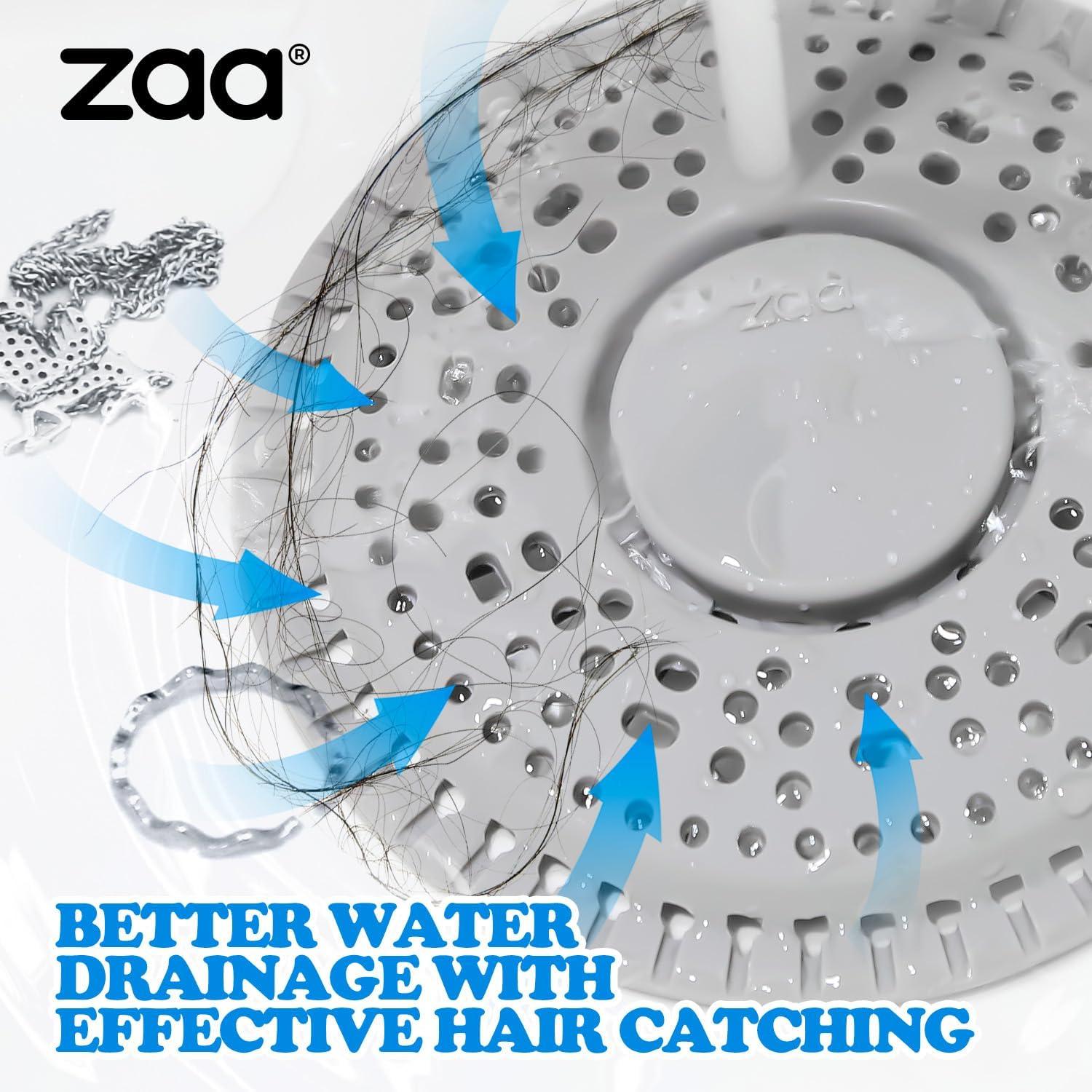 image:imagezaa Shower Drain Hair Catcher Premium Silicone Drain Protector amp Shower Drain Cover for Regular Drains of Shower Room Bathroom GrayGray