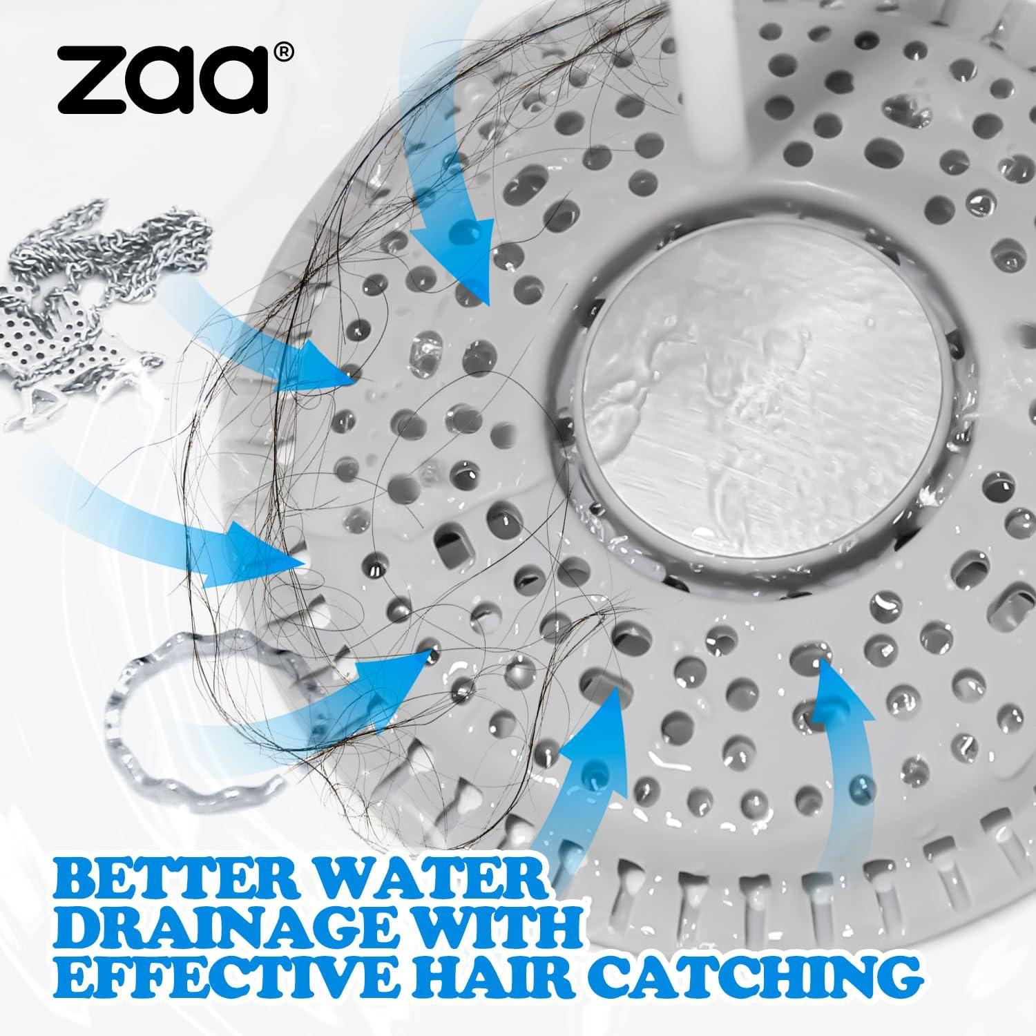 image:imagezaa Shower Drain Hair Catcher Upgraded 2Pack Premium Silicone Drain Protector amp Shower Drain Cover for Regular Floor Drains of Shower Room Bathroom Dark GraySilver Gray