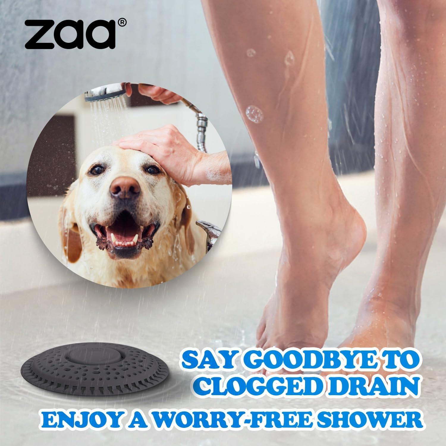 image:imagezaa Shower Drain Hair Catcher Upgraded 2Pack Premium Silicone Drain Protector amp Shower Drain Cover for Regular Floor Drains of Shower Room Bathroom Dark GrayDrak Gray
