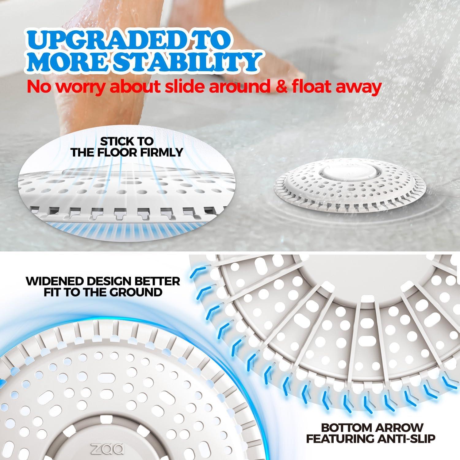 image:imagezaa Shower Drain Hair Catcher Upgraded 2Pack Premium Silicone Drain Protector amp Shower Drain Cover for Regular Floor Drains of Shower Room Bathroom Dark GrayWhite