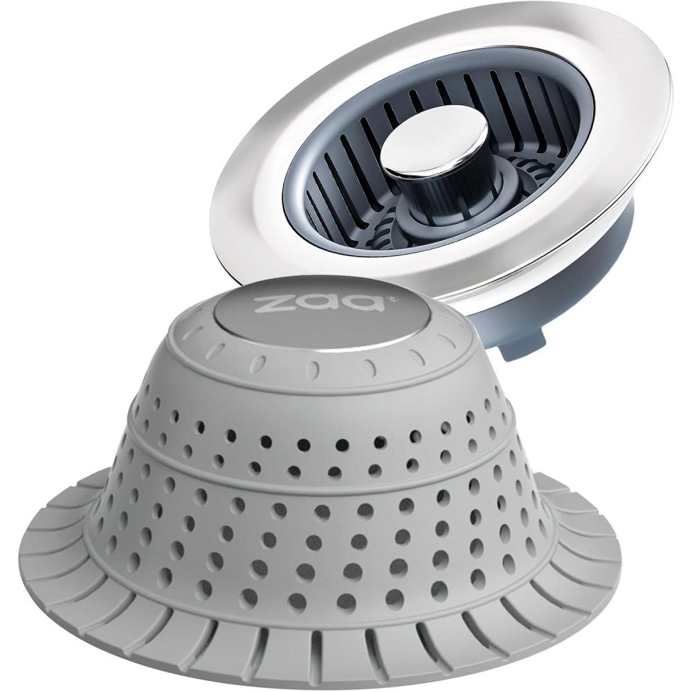 image:imagezaa Bathtub Drain Hair Catcher and Upgraded 3in1 Kitchen Sink Drain Strainer amp Sink Stopper Combo