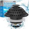 image:imagezaa Drain Hair Catcher 2in1 Bathtub Drain Stopper with Popup Bathtub Drain Plug AntiClogged Tub Stopper Cover with Detachable Filter 304 Stainless Steel amp Brass for 1462 W Hole MatteBlack