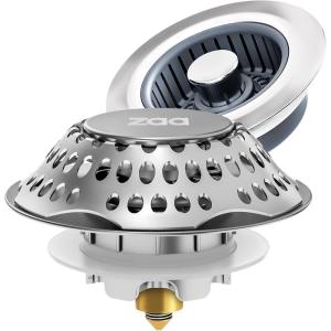 Upgraded 3in1 Kitchen Sink Drain Strainer & Sink Stopper, Bathtub Drain Stopper, Upgraded 2in1 Tub Stopper Bathtub Drain Cover