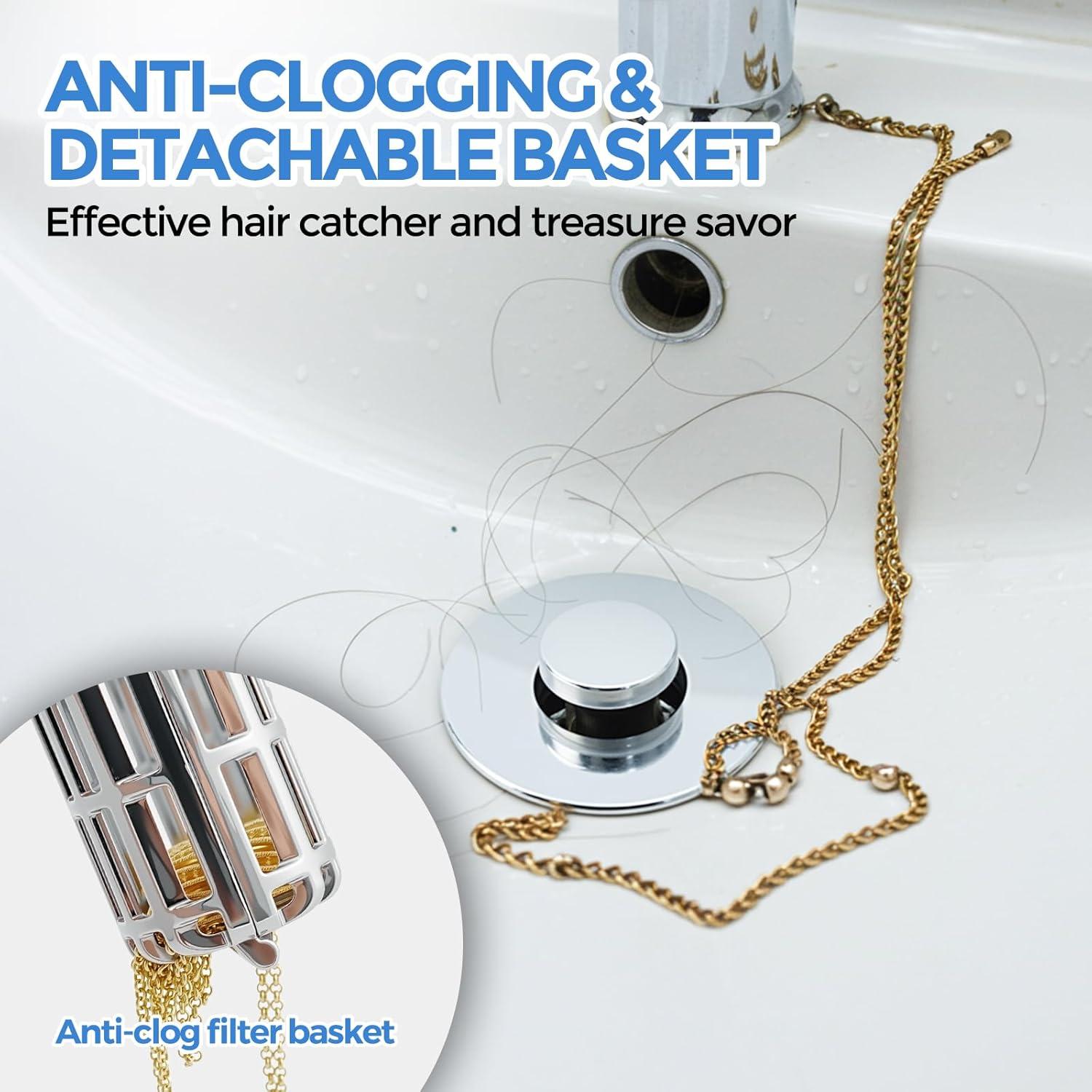 image:imagezaa Bathroom Sink Drain Strainer and Bathroom Sink Stopper Bathtub Drain Hair Catcher Premium Silicone Shower Hair Catcher