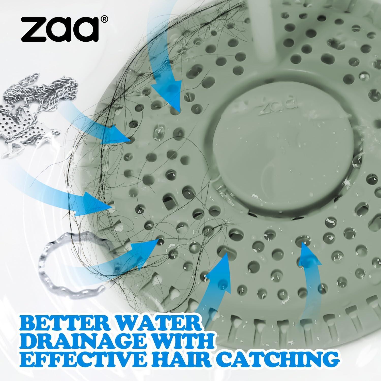 image:imagezaa Shower Drain Hair Catcher 2 Pack Premium Silicone Drain Protector amp Shower Drain Cover Shower Installation Kits for Flat Drains of Shower Room Bathroom Dark Green