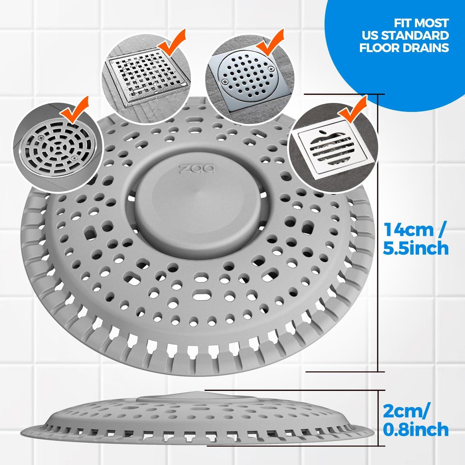 image:image3in1 Bathtub Drain Stopper amp Shower Drain Hair Catcher Combo Upgraded 2in1 Tub Stopper Bathtub Drain Cover and Hair Catcher 2 Pack Premium Silicone Drain Protector amp Shower Drain Cover
