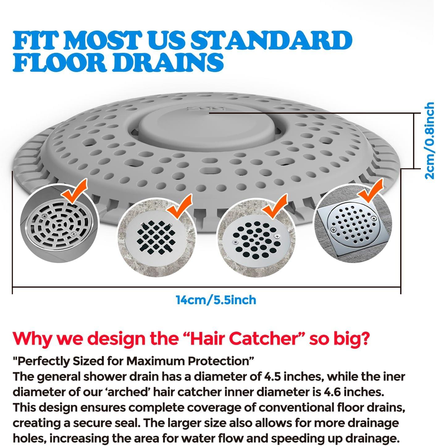 image:imageUpgraded 3in1 Kitchen Sink Drain Strainer amp Sink Stopper Shower Drain Hair Catcher 2 Pack Premium Silicone Drain Protector amp Shower Drain Cover