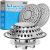 image:image3in1 Bathtub Drain Stopper amp Shower Drain Hair Catcher Combo Upgraded 2in1 Tub Stopper Bathtub Drain Cover and Hair Catcher 2 Pack Premium Silicone Drain Protector amp Shower Drain Cover