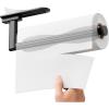 image:imagezaa Paper Towel Holder Under Cabinet  Self Adhesive or Drilling Paper Towel Holder Wall Mount One Hand Tear Towel Holder for Kitchen Organization Bathroom Sink Pantry Fridge RV Black