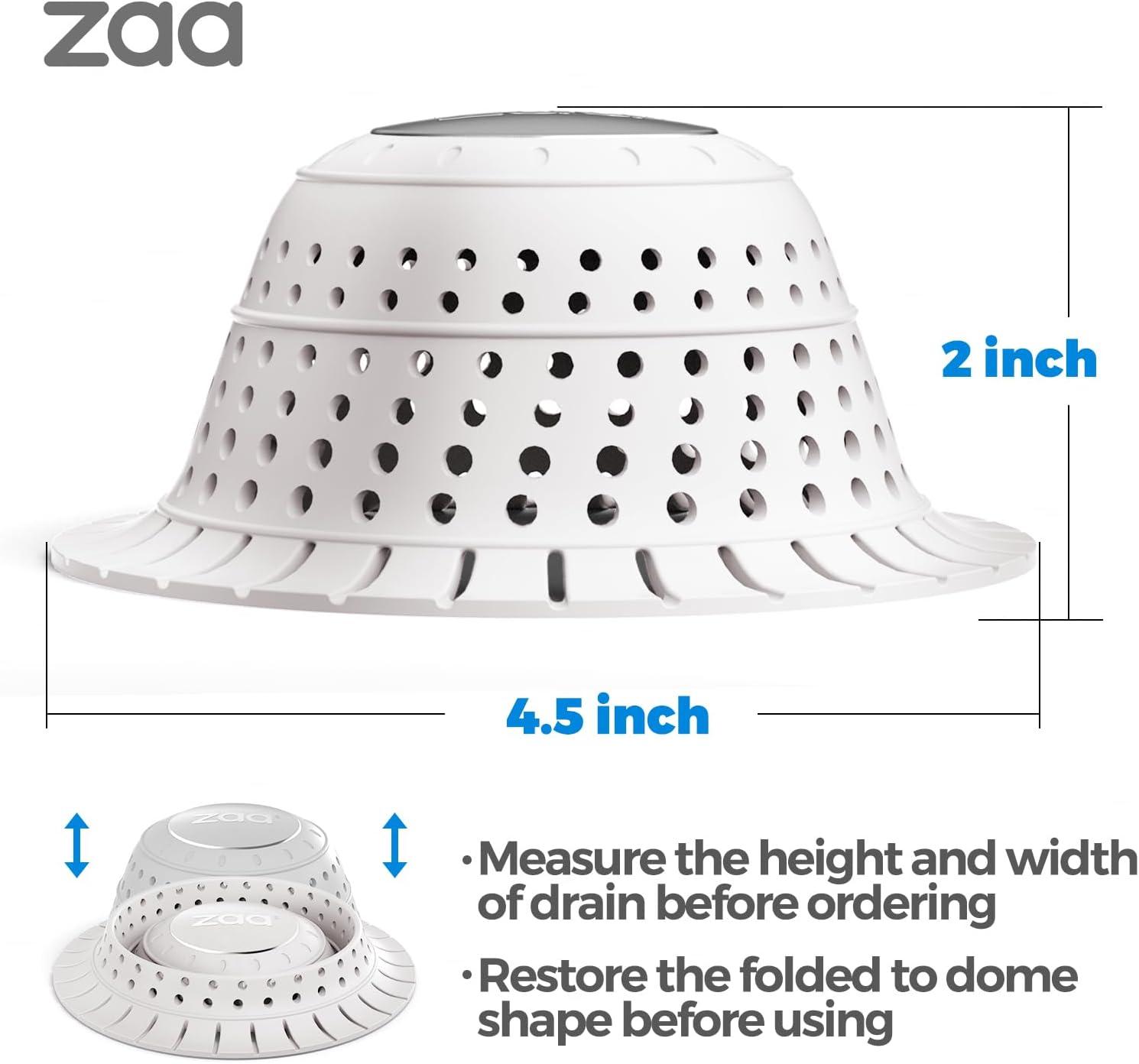 image:imagezaa Bathtub Drain Hair Catcher Premium Silicone Shower Hair Catcher 1Pack Hair Stopper for Pop Up amp Regular Drains of Shower Bathtub Bathroom Sink Bathroom Fixture Accessories WhiteWhite White